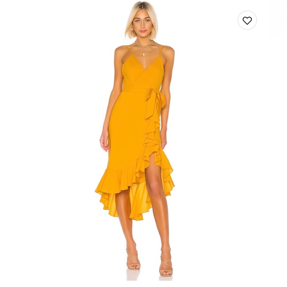 Lovers + Friends Bridget Midi‎ Dress in Sunflower Yellow Size XS